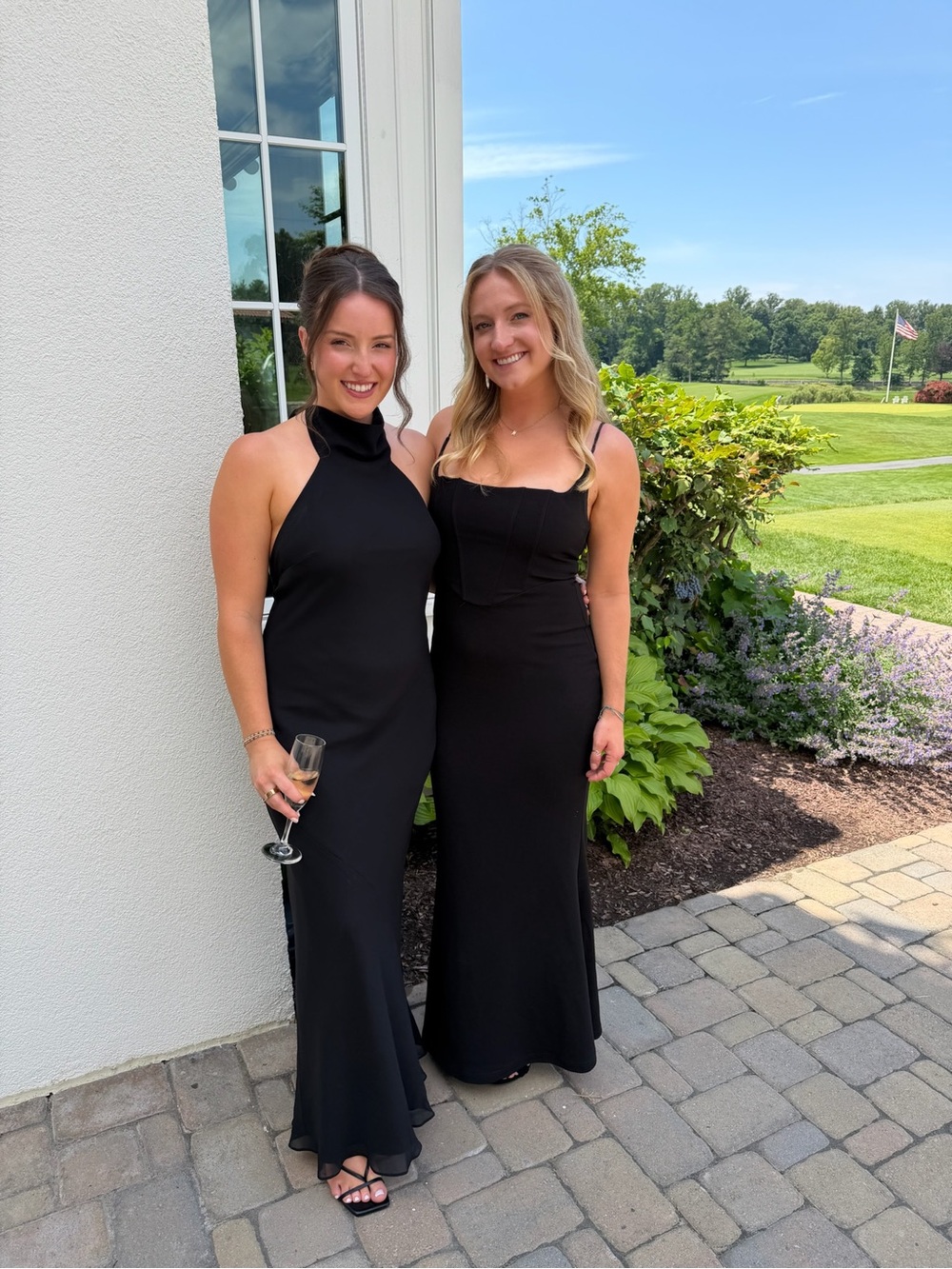 Azazie Velli Midi Black Halter Maxi Dress